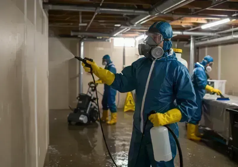 Basement Sanitization and Antimicrobial Treatment process in Des Peres, MO