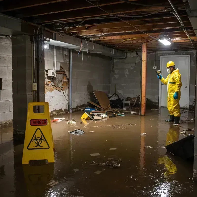 Flooded Basement Electrical Hazard in Des Peres, MO Property