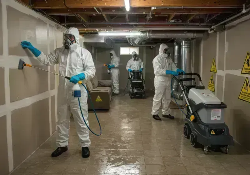 Basement Moisture Removal and Structural Drying process in Des Peres, MO